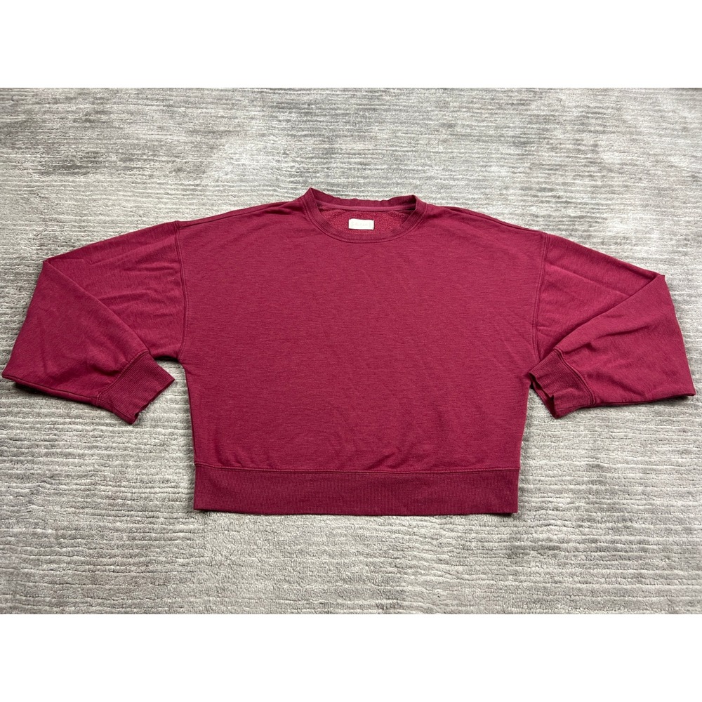 Altar'd State Sweatshirt Womens M Burgundy Cropped Pullover T137DARKAS Relaxed